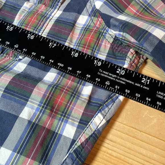Abercrombie and Fitch Mens Plaid Flannel Button Up Shirt Muscle Fit Medium Blue - Picture 5 of 7